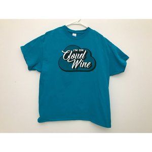 Gildan Heavy Cotton Cloud Wine Mens XL XXL Blue T Shirt *13